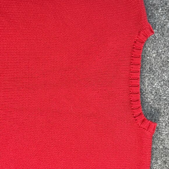 Vtg Polo Ralph Lauren Sweater Vest Mens Large Red Cotton Rib Knit Pony Fall Lg - Picture 12 of 15